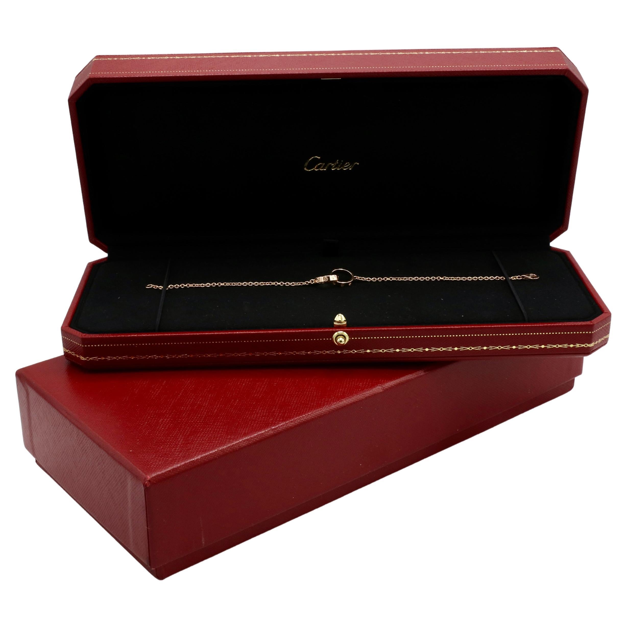 Cartier Love Bracelet à maillons circulaires imbriqués en or rose 18 carats avec boîte Pour femmes en vente