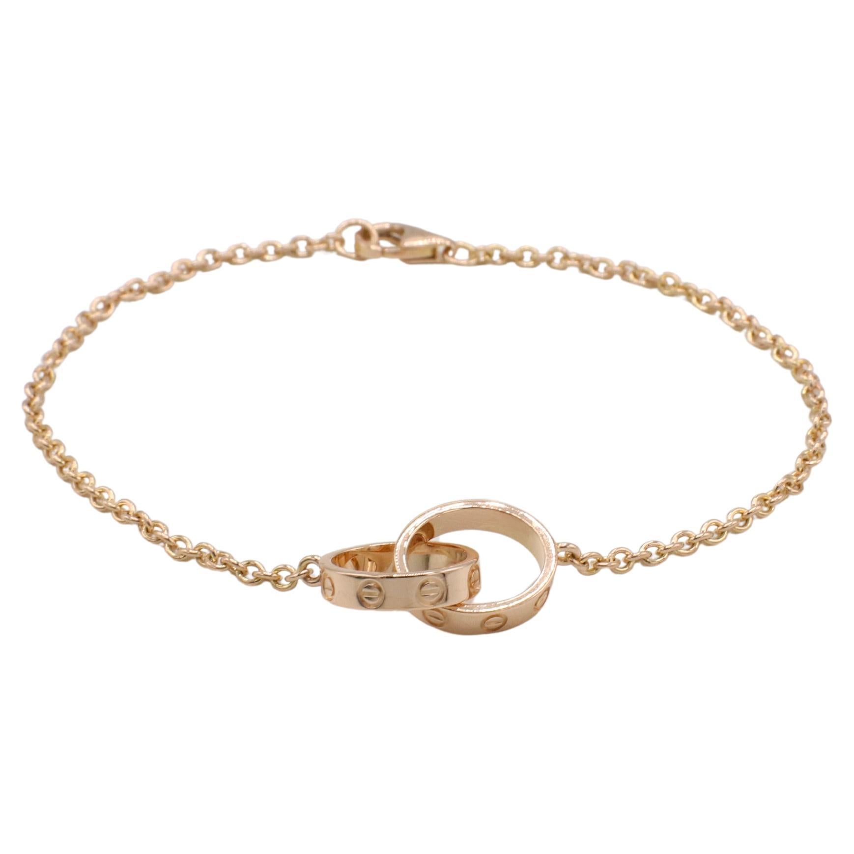 Cartier Love Bracelet à maillons circulaires imbriqués en or rose 18 carats avec boîte