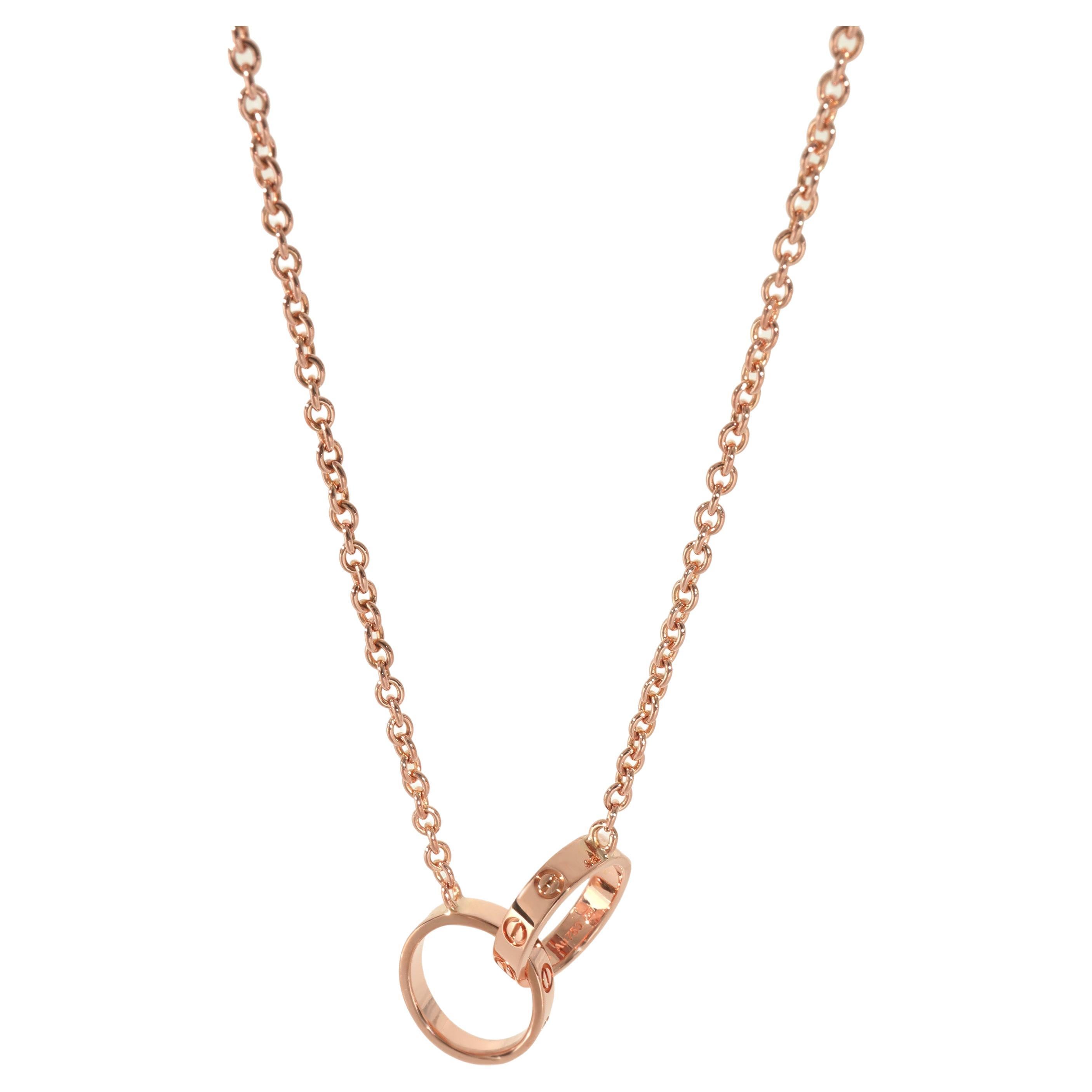 Cartier Interlocking Circle Love Necklace with Diamonds 0.22ctw For