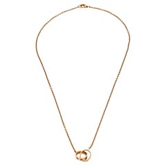 Cartier Love Interlocking Loop 18k Rose Gold Necklaces