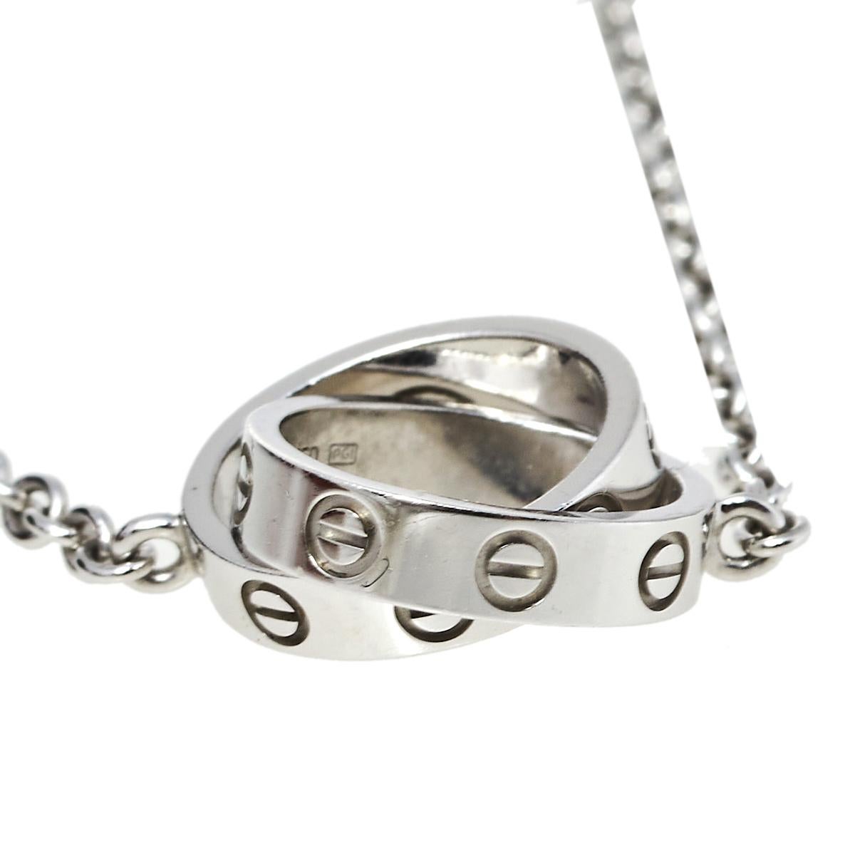 Contemporary Cartier Love Interlocking Loop 18K White Gold Necklace