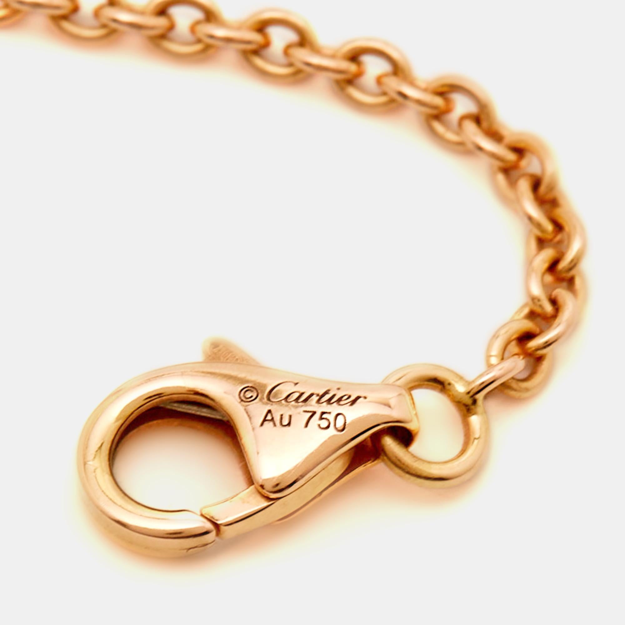 Contemporary Cartier Love Interlocking Loops 18k Rose Gold Bracelet