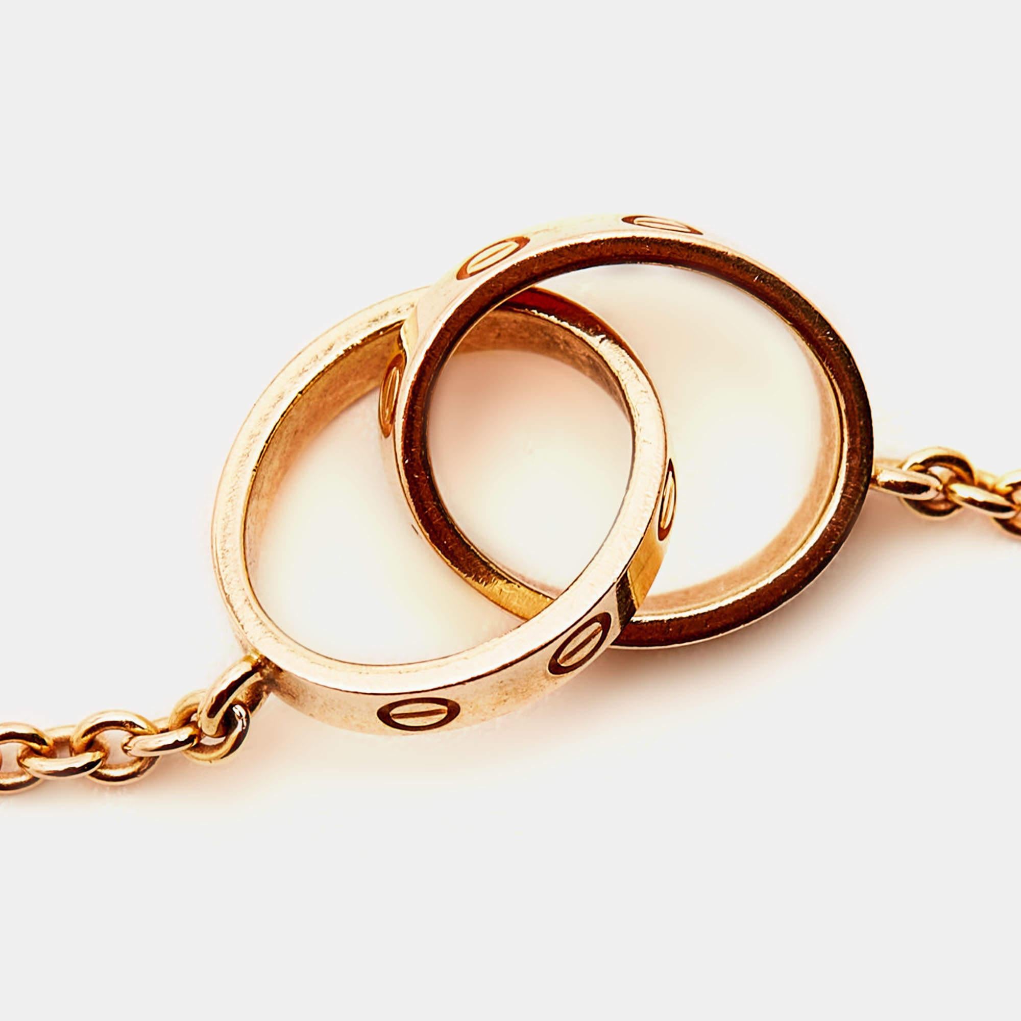 Cartier Love Interlocking Loops 18k Rose Gold Bracelet 3