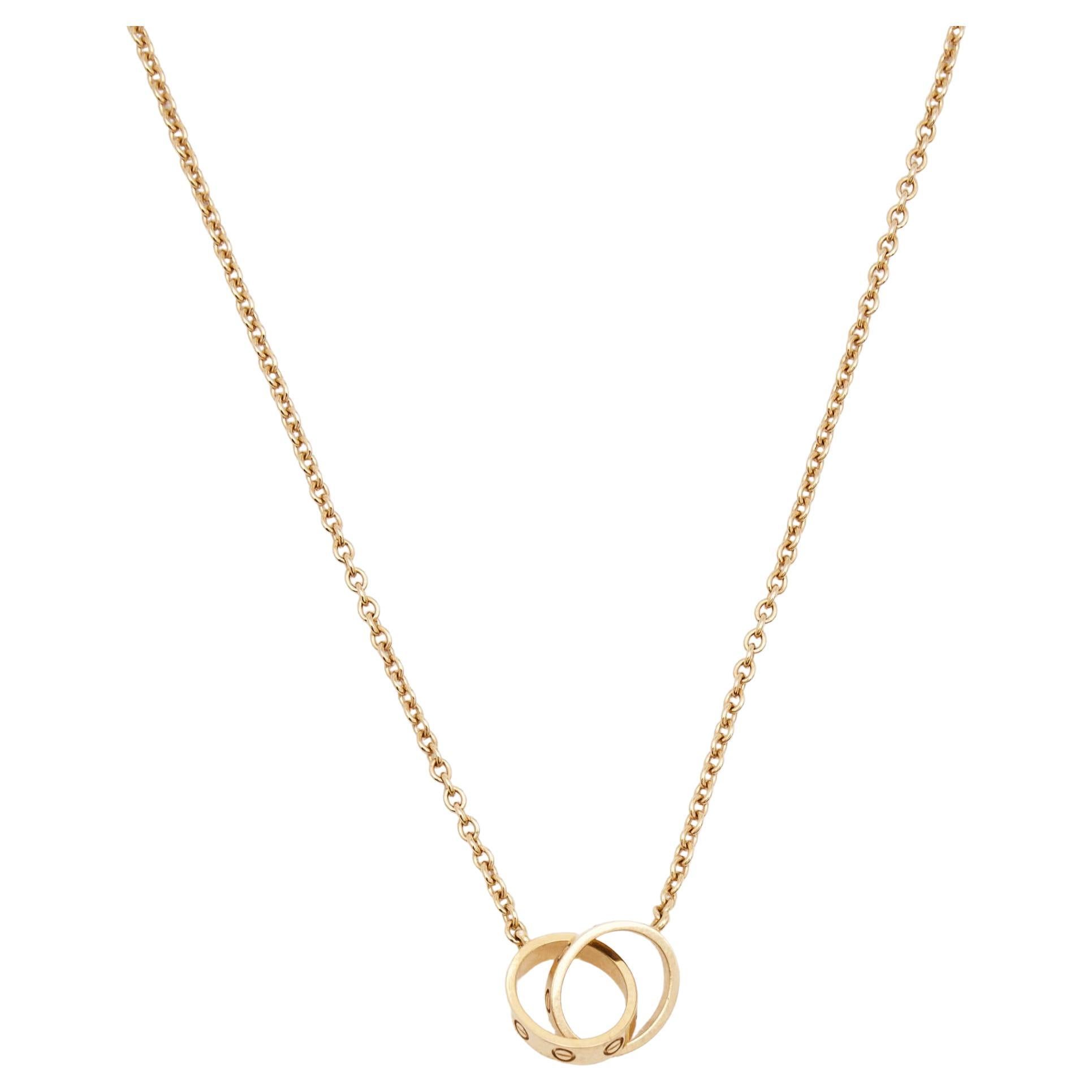 Cartier Love Interlocking Loops 18k Rose Gold Necklace