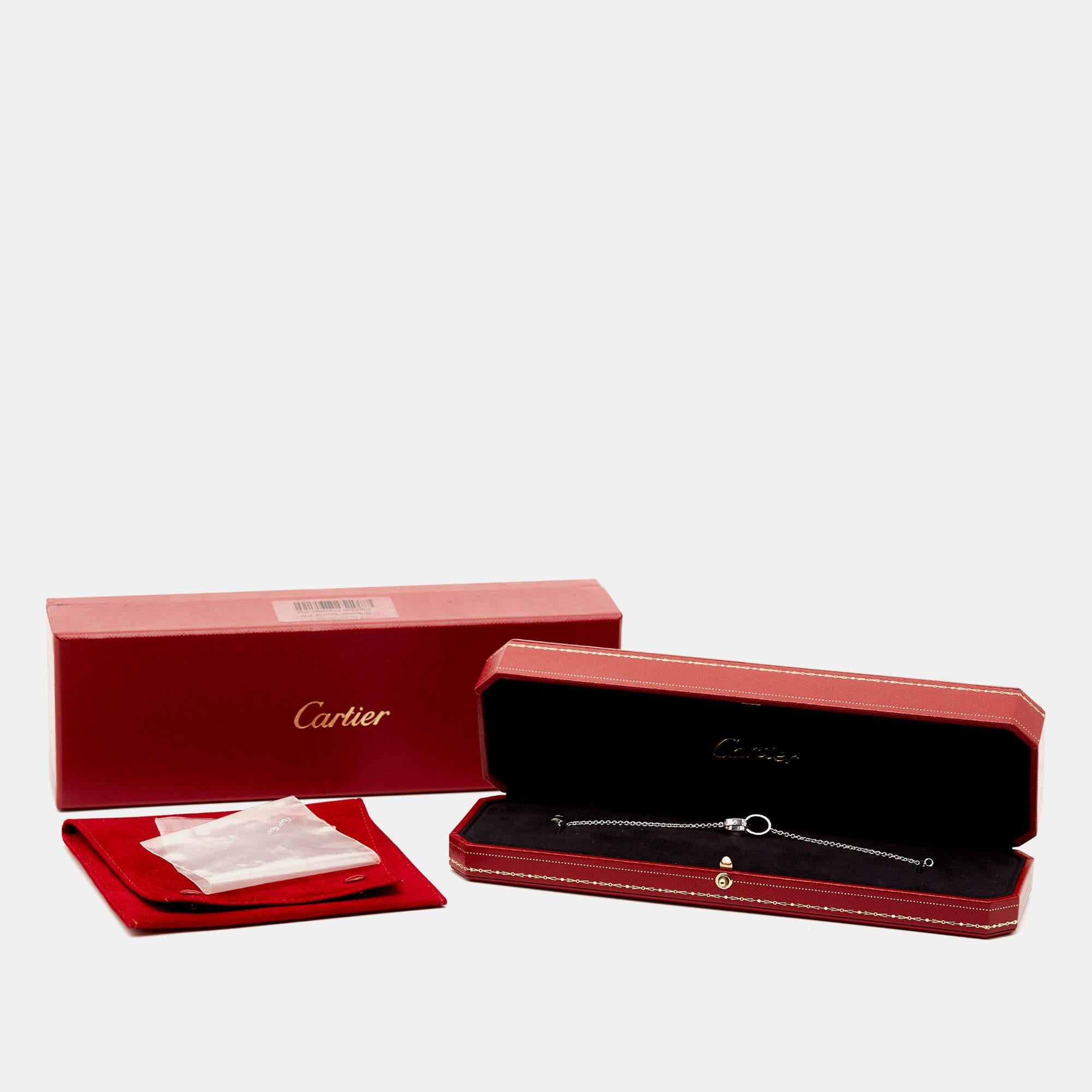 Cartier Love Interlocking Loops 18k White Gold Bracelet For Sale 4