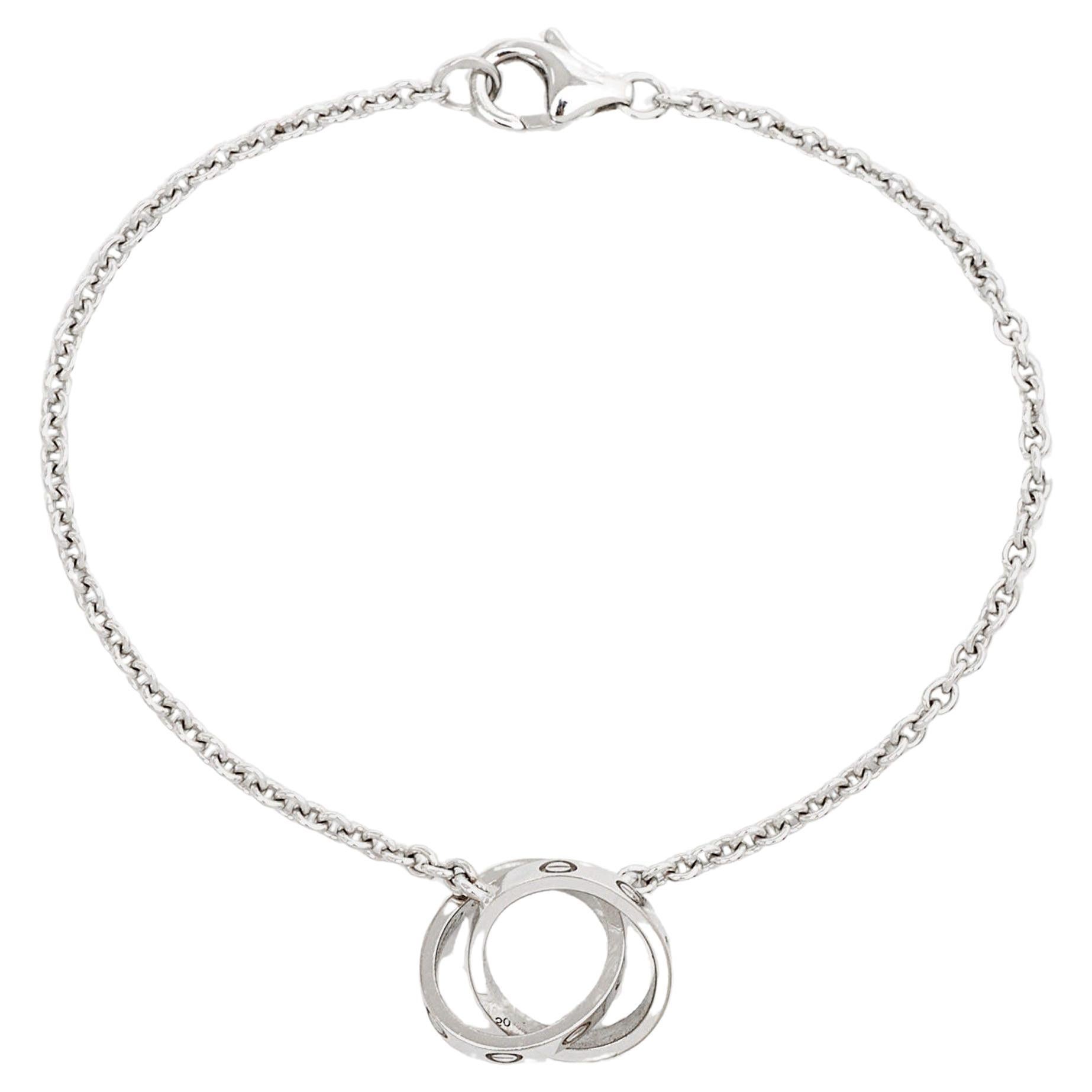 Cartier Love Interlocking Loops 18k White Gold Bracelet For Sale