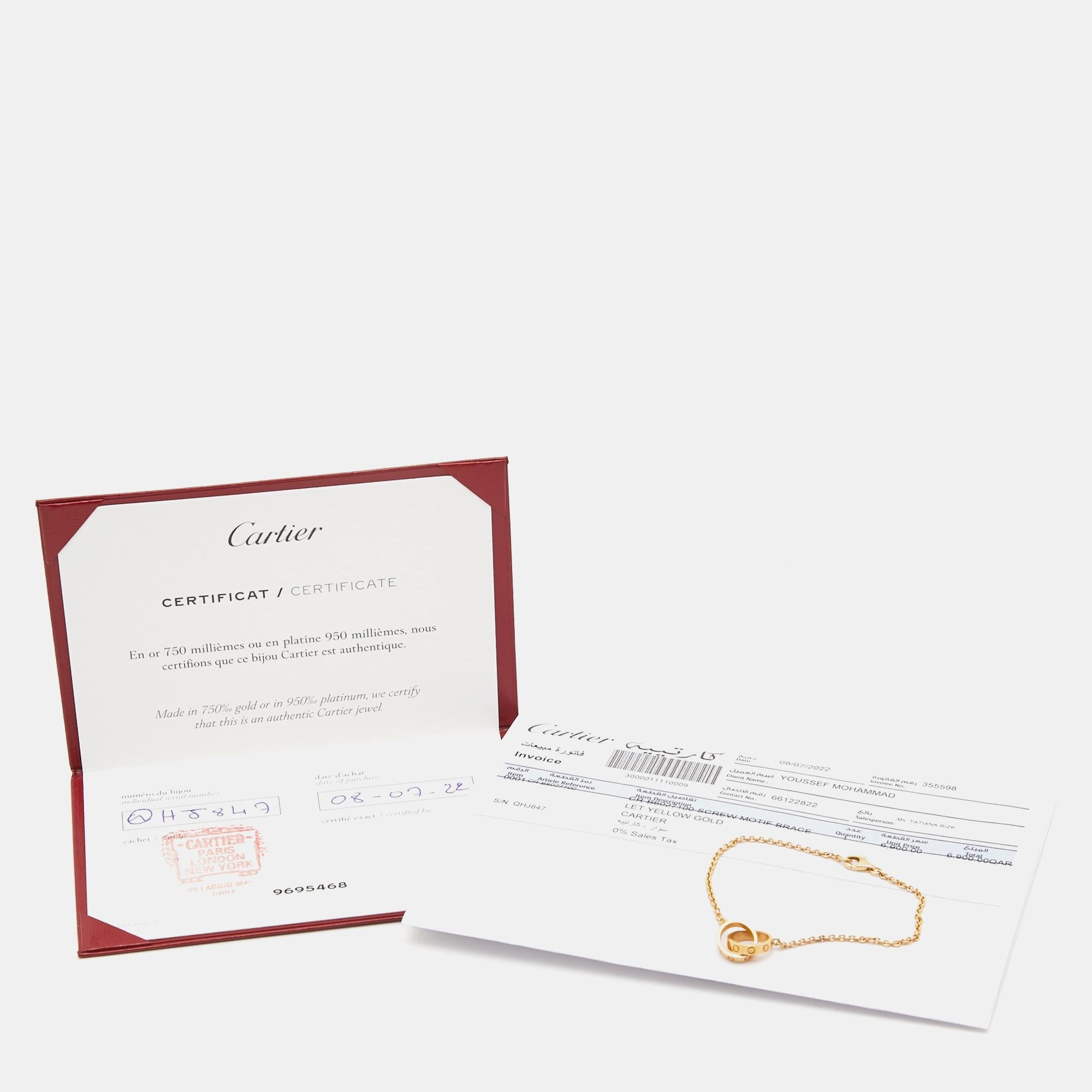Cartier Love Interlocking Loops 18k Yellow Gold Bracelet 2