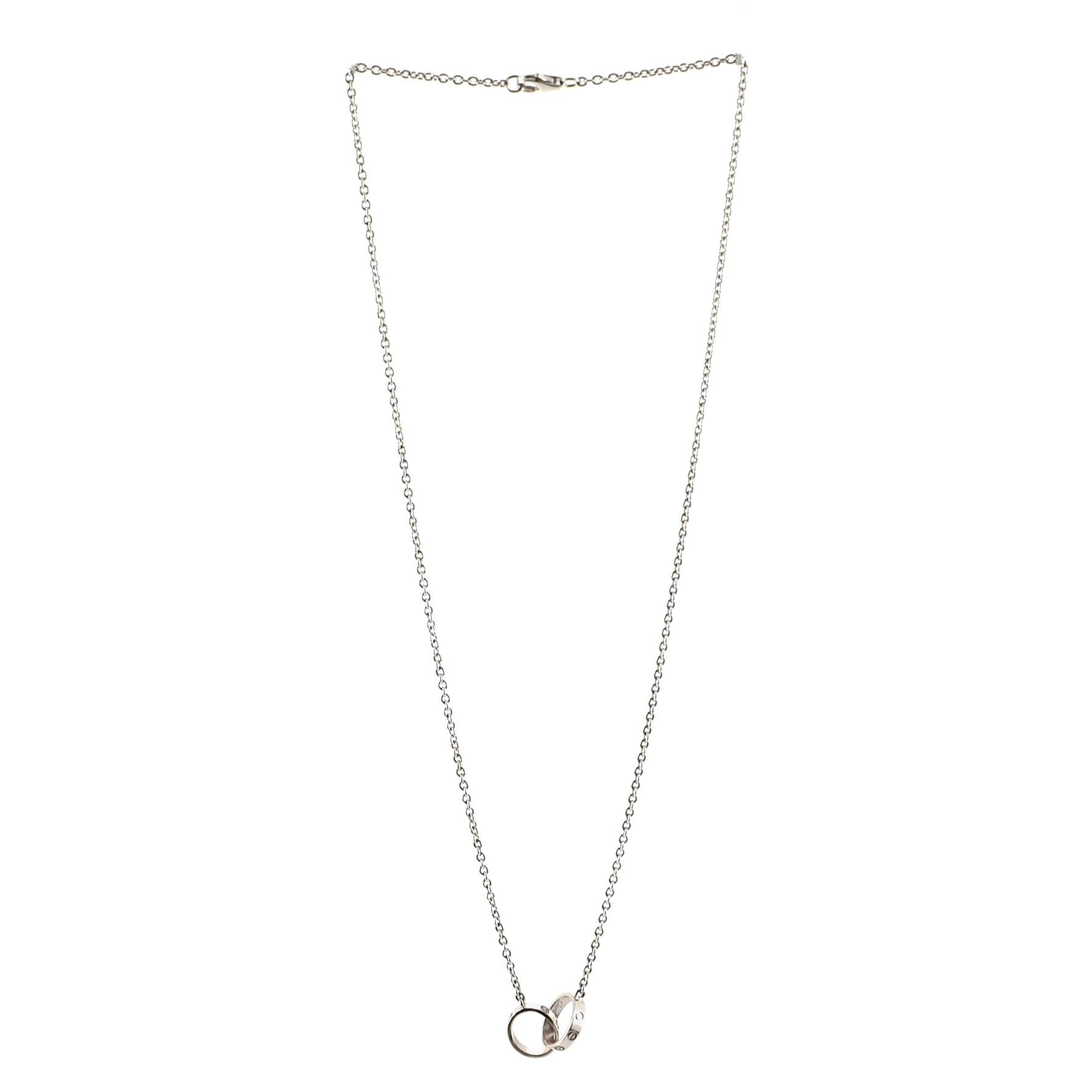 Cartier Love Interlocking Necklace 18 Karat White Gold