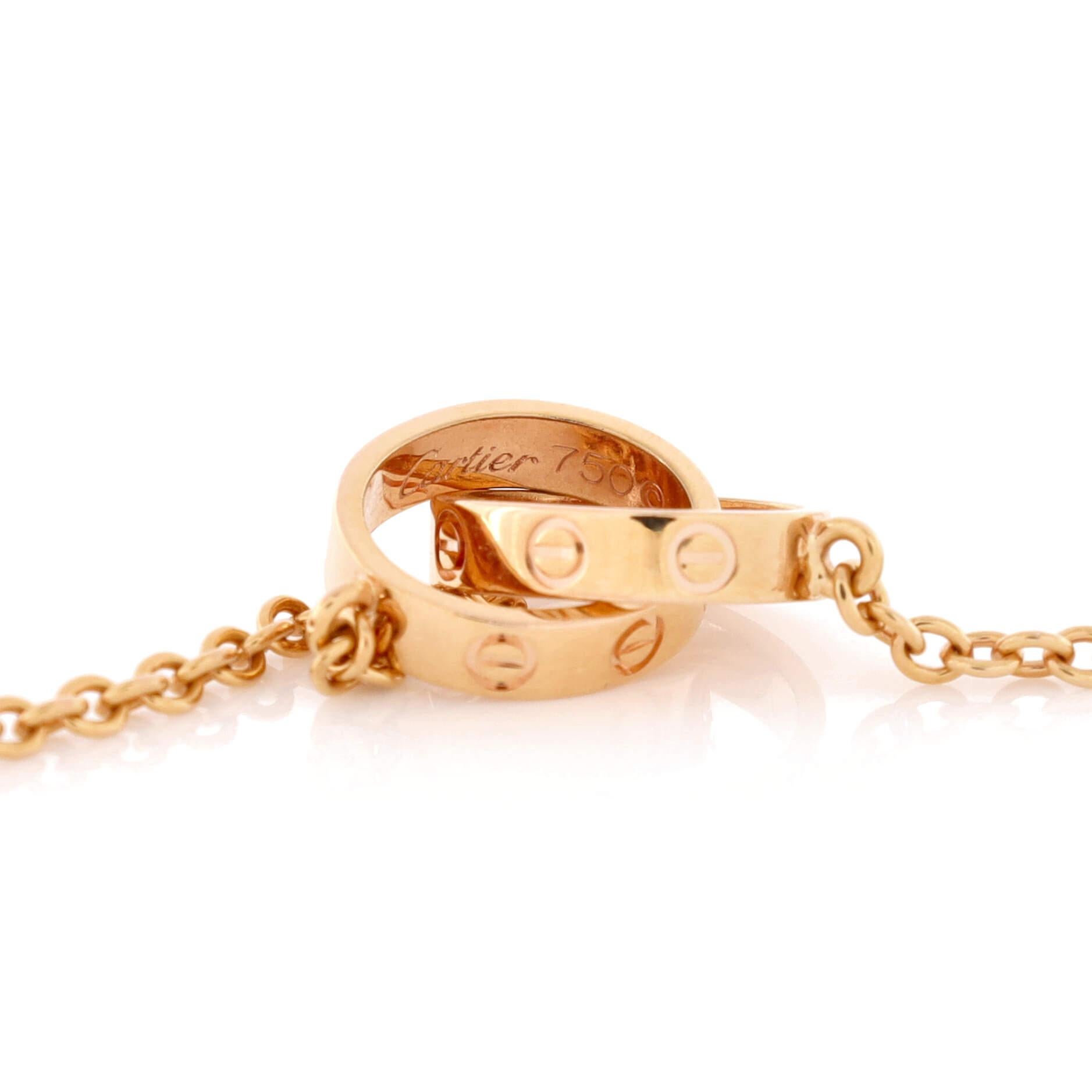 Cartier Love Interlocking Halskette aus 18 Karat Roségold für Damen oder Herren