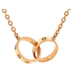 Cartier Love Interlocking Necklace 18k Rose Gold