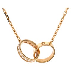 Cartier Love Interlocking Necklace 18K Rose Gold with Diamonds