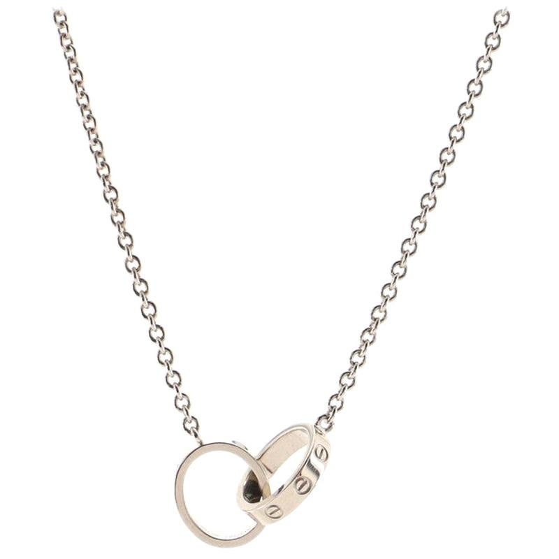 Cartier Love Interlocking Necklace 18K White Gold at 1stDibs