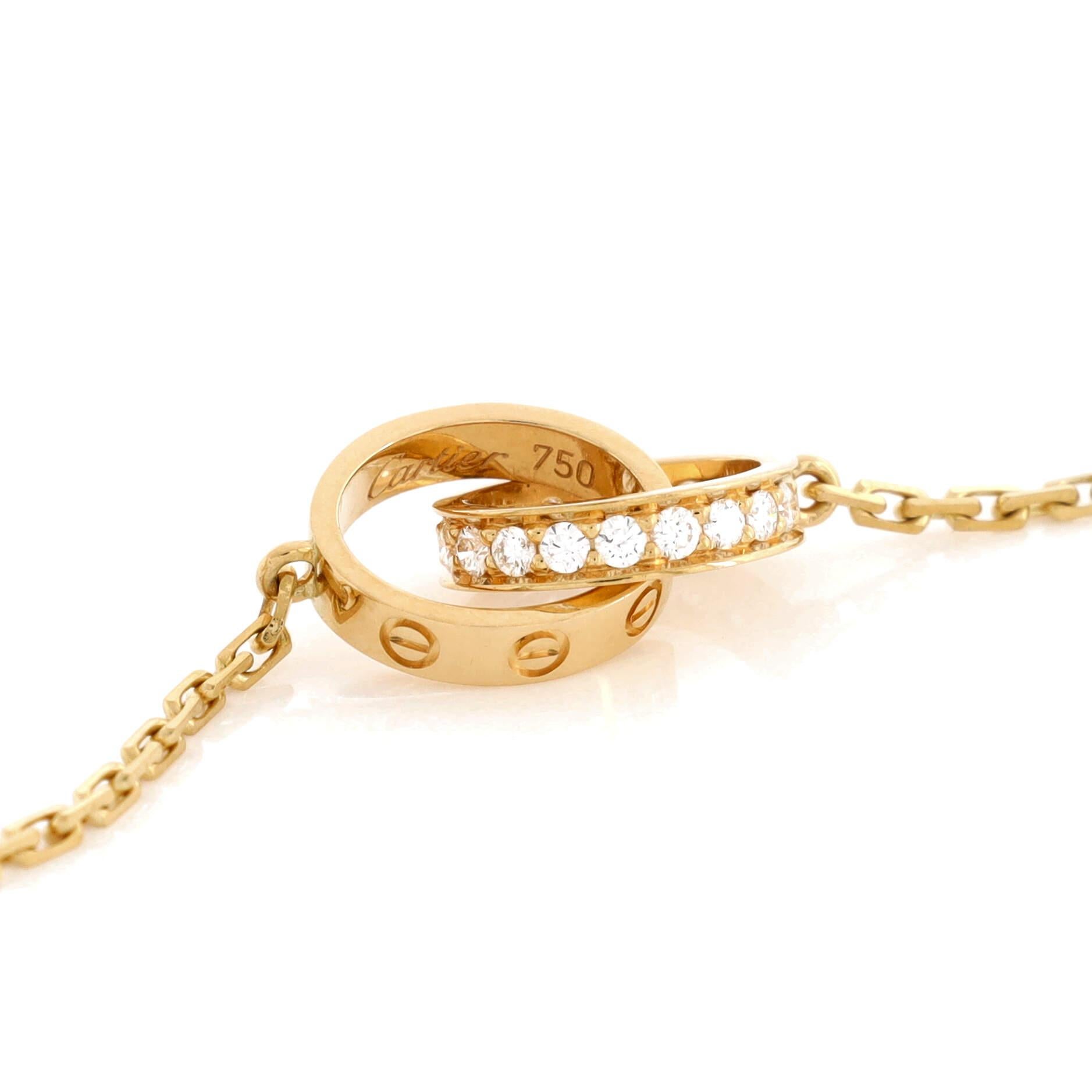 Femenino o masculino Collar Cartier Love Entrelazado Oro Amarillo 18K y Diamantes