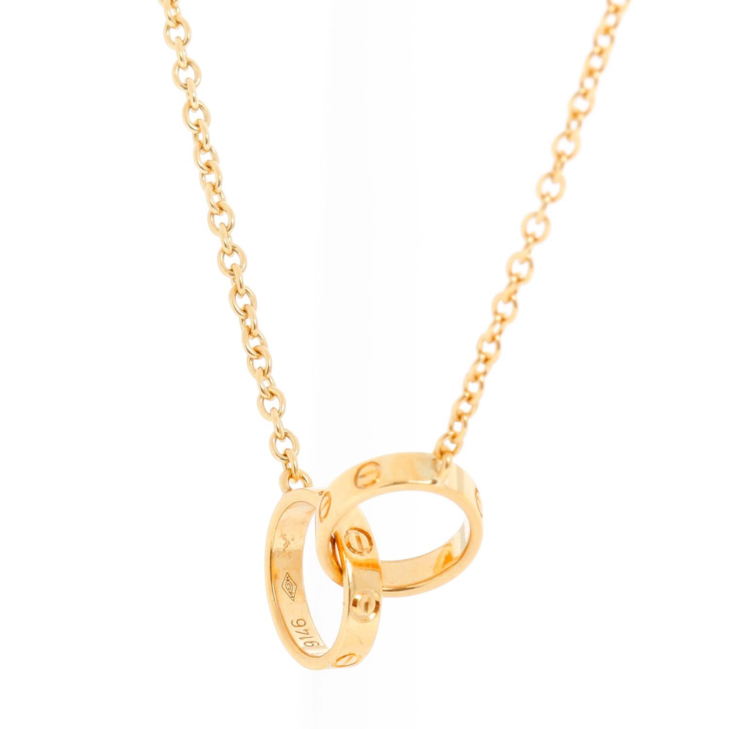 Cartier Love Interlocking Necklace 18K Yellow Gold For Sale 1