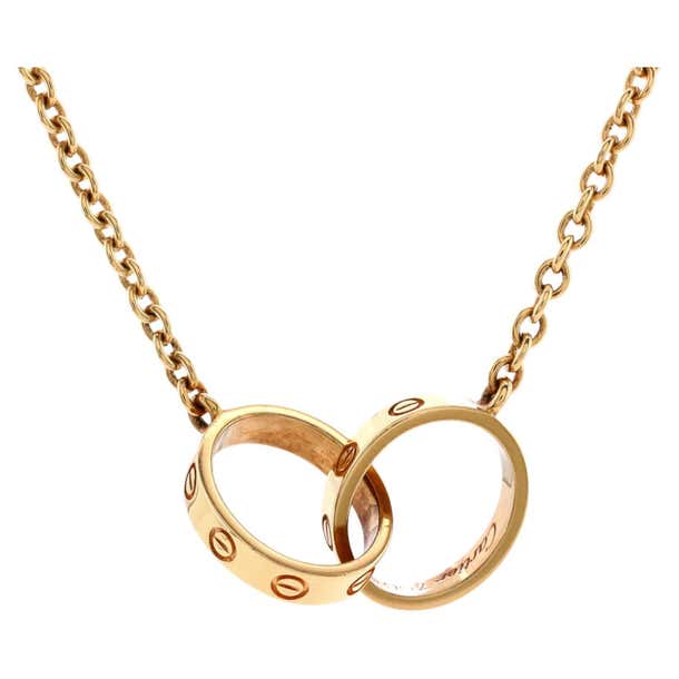 9ct Gold Interlocking Hoop Pendant With 16-Inch Belcher Chain – Infinity Love Necklace