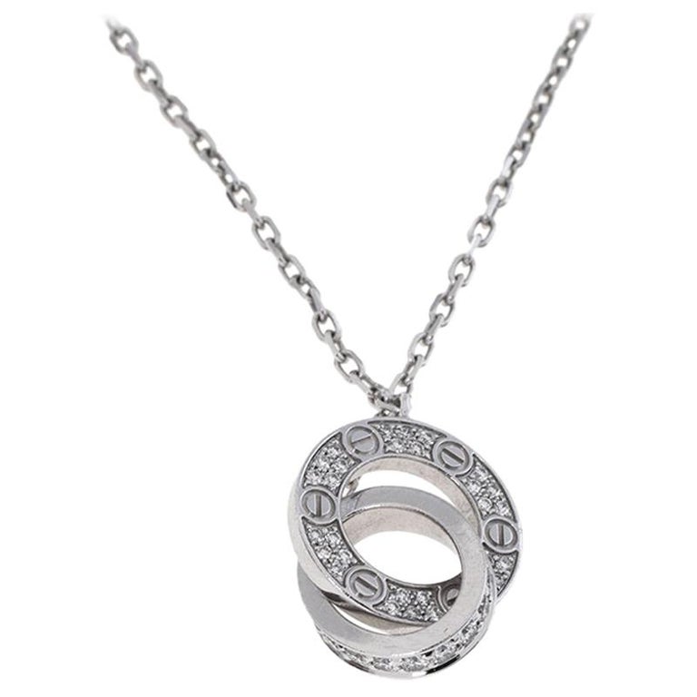 Cartier Love Necklace, Diamond-Paved White Gold