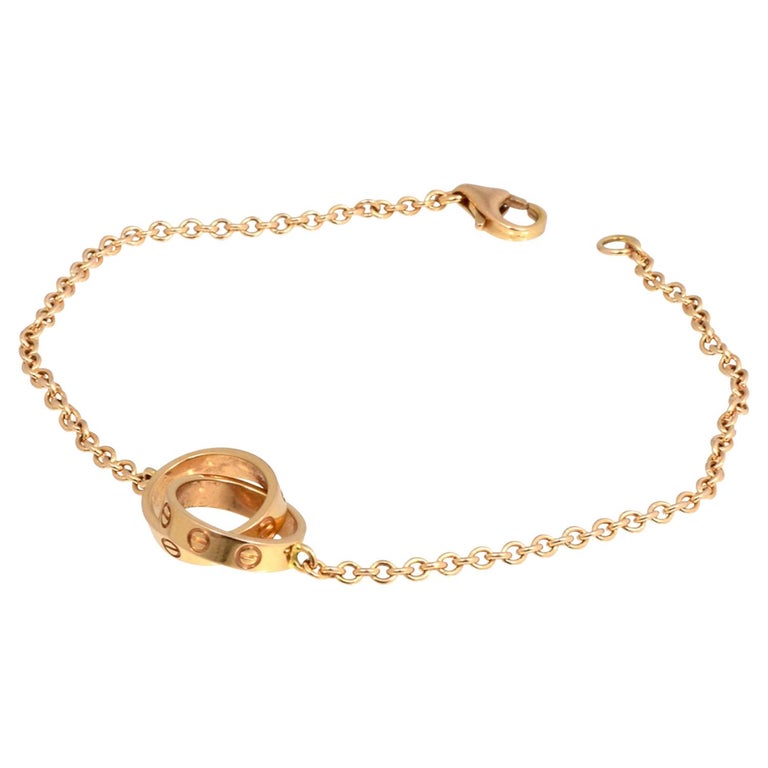 Cartier Love Interlocking Pendant Chain Bracelet in 18 Karat Rose Gold ...