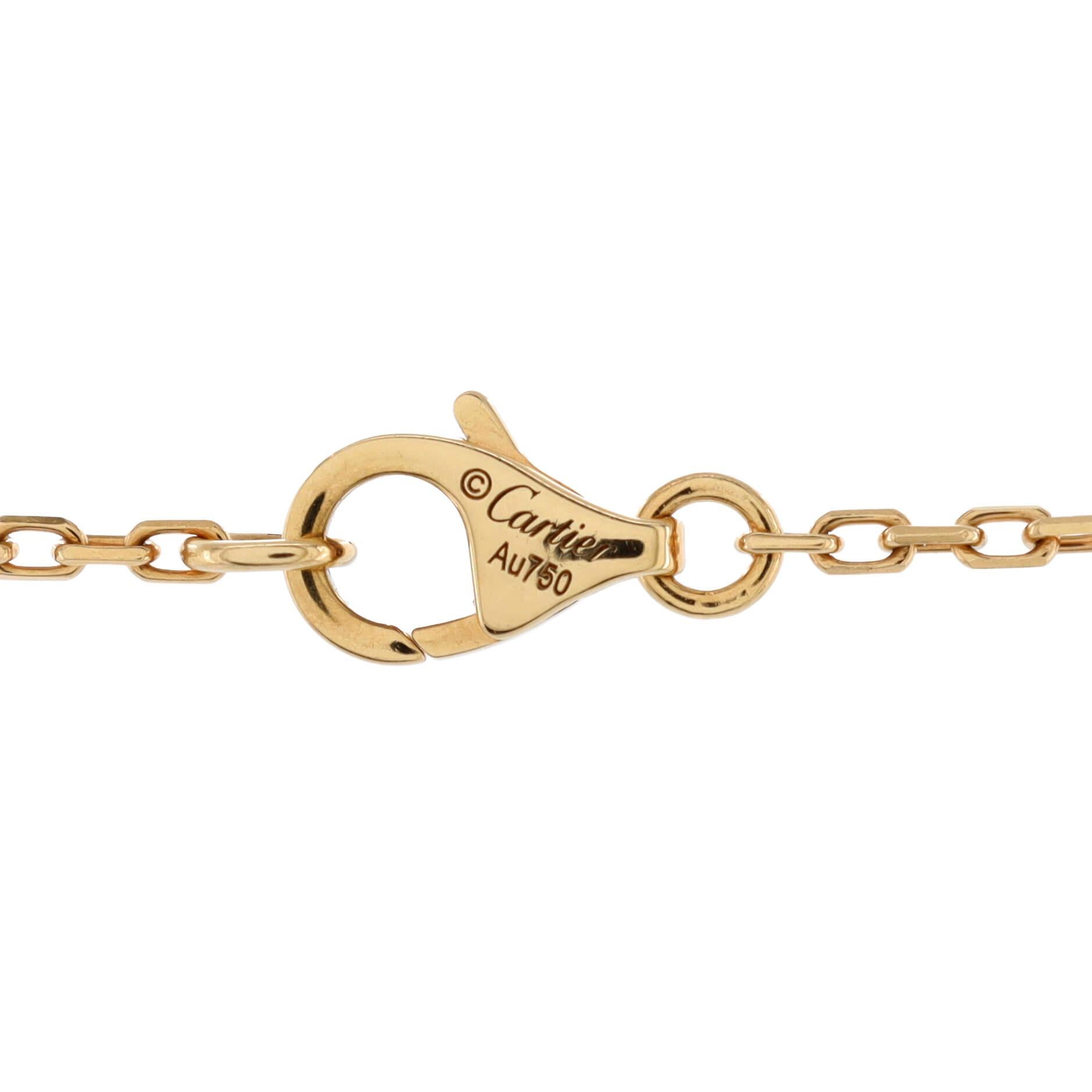 Women's or Men's Cartier Love Interlocking Station Necklace 18K Yellow Gold For Sale