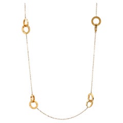 Cartier Love Interlocking Station Necklace 18K Yellow Gold