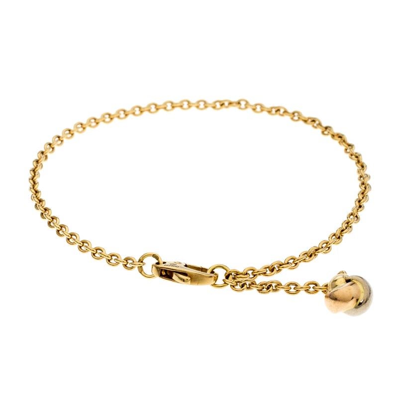 We fell in love with this Cartier Love bracelet at first glance. Look at its gorgeous yet subtle accents and picture how it will beautifully sit on your wrist and charm your peers. The creation is crafted from 18K yellow gold and the chain holds a
