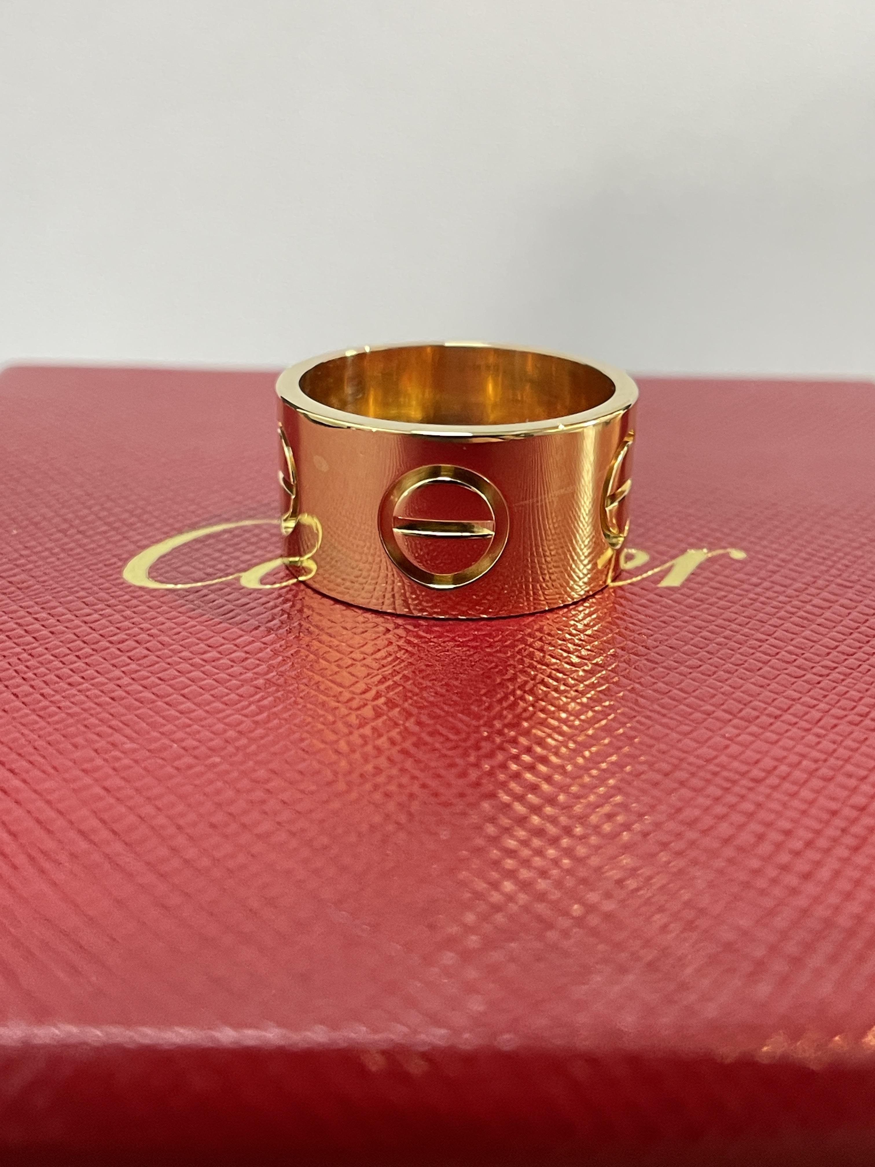 CARTIER Love Large 18k Yellow Gold Ring For Sale 2