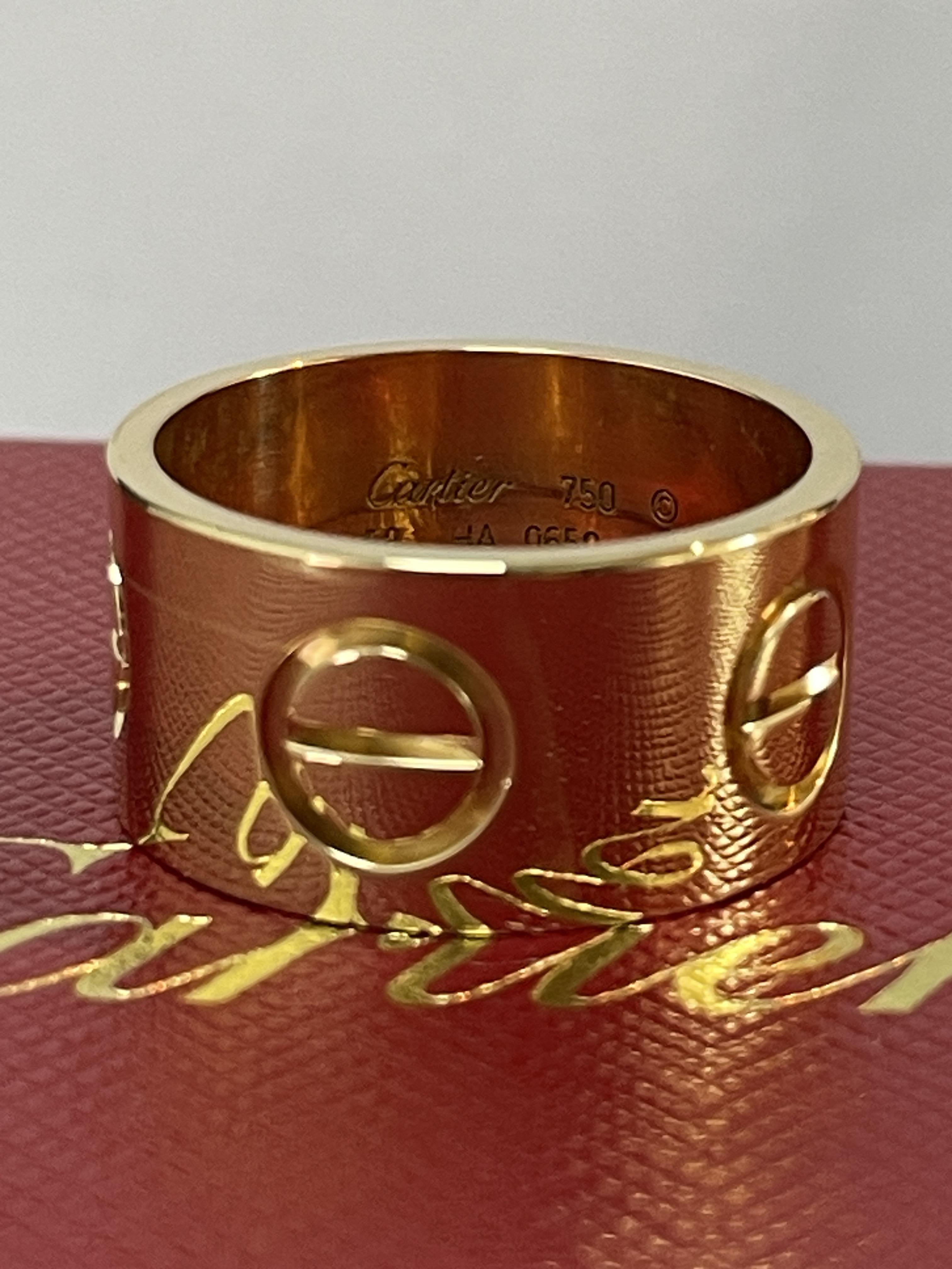CARTIER Love Large 18k Yellow Gold Ring For Sale 3