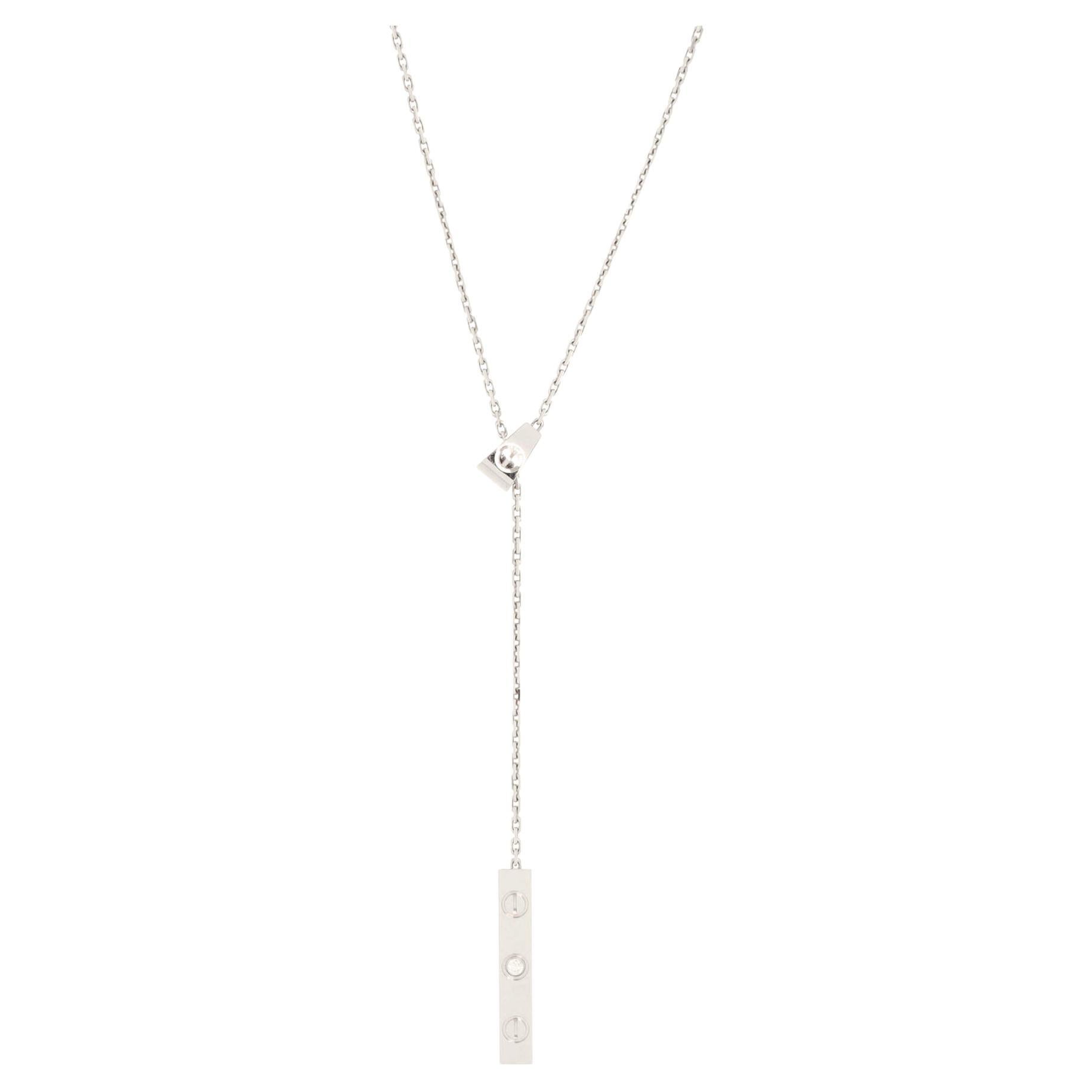 Cartier Love Lariat Necklace 18K White Gold with Diamond