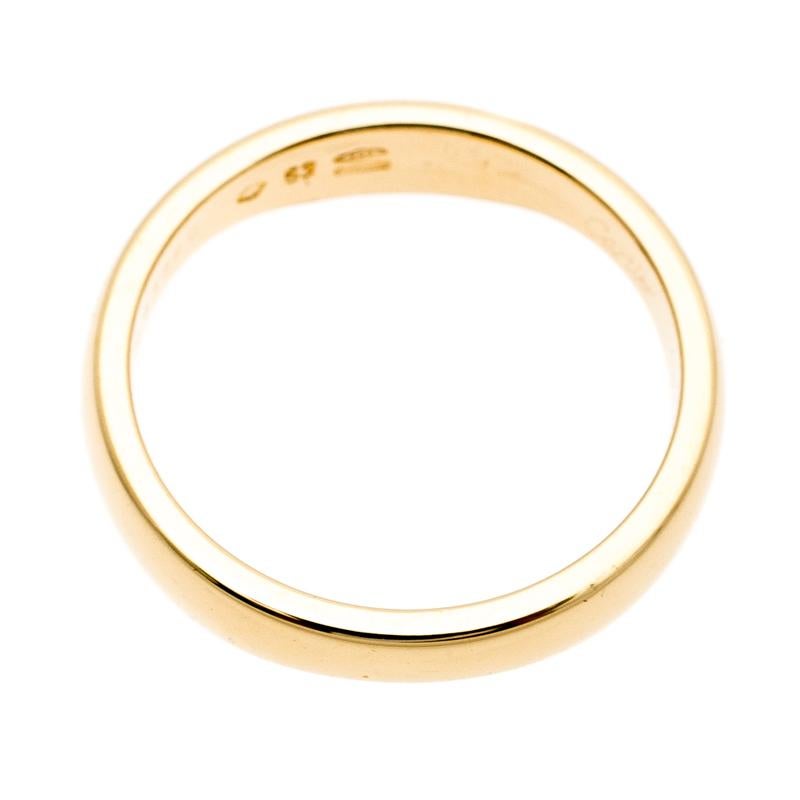 Contemporary Cartier Love Me 18k Yellow Gold Band Ring Size 54