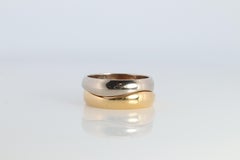 CARTIER Love Me Ring. Cartier Stacking Wedding Band 18k Yellow and White Band.