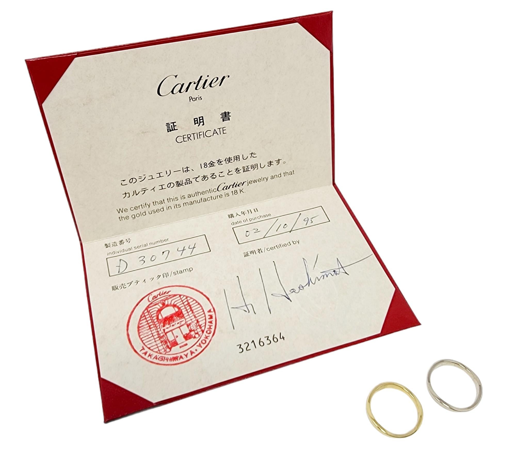 Cartier Love Me Stackable Two Tone 18 Karat Yellow and White Gold Band Ring Set 5