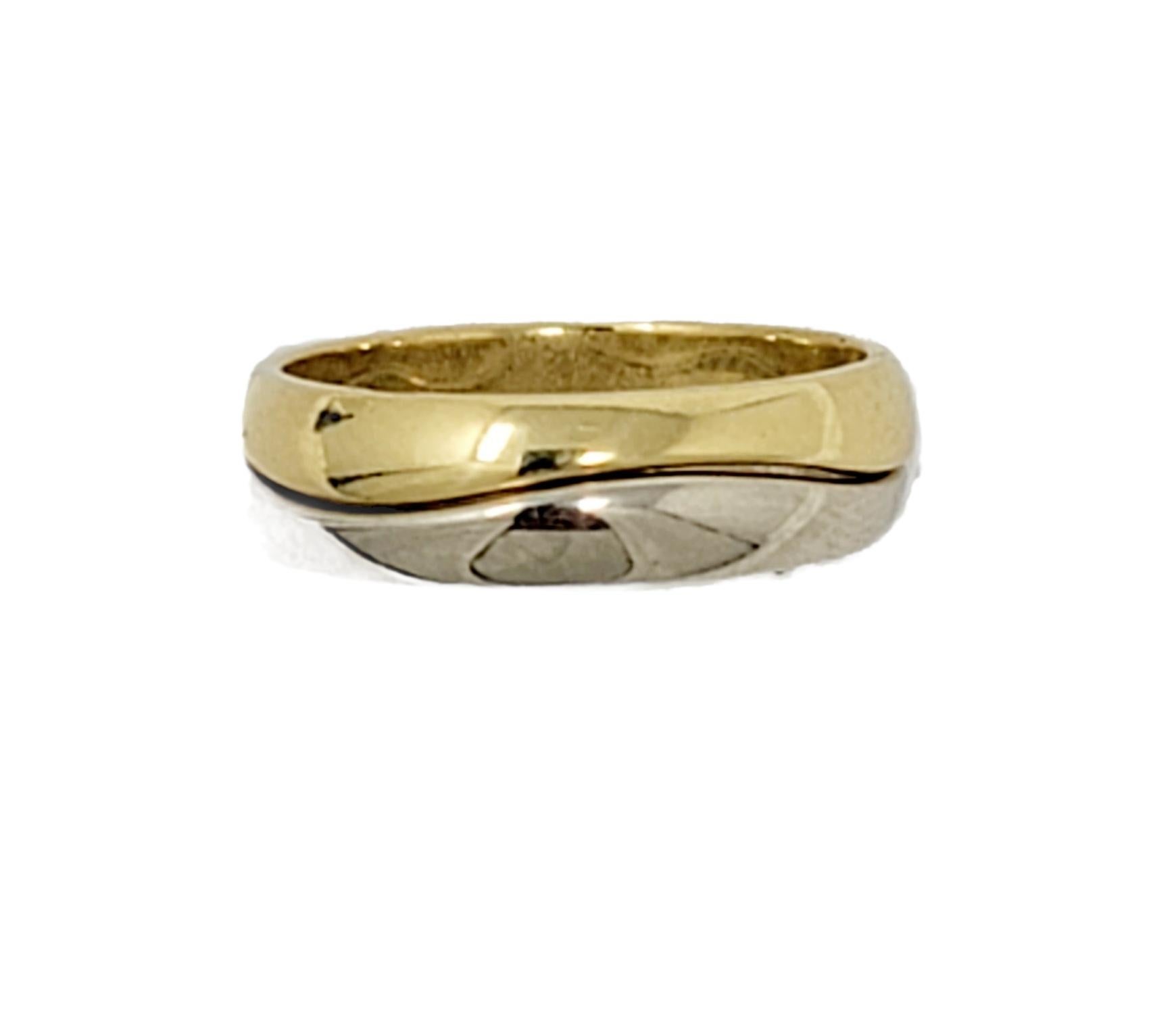 Women's or Men's Cartier Love Me Stackable Two Tone 18 Karat Yellow and White Gold Band Ring Set