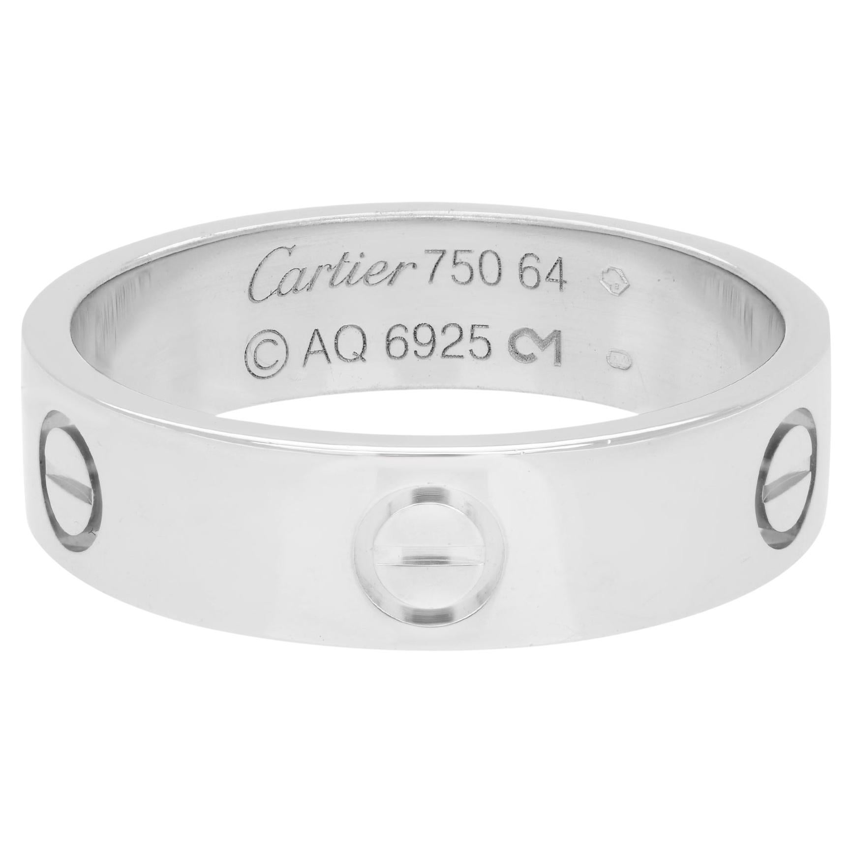 Cartier Love Mens Ring 18k White Gold
