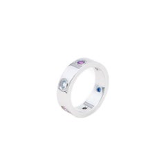 Cartier Love Multi Gem 18K White Gold Ring Size 52