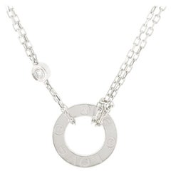 Cartier Love Necklace 18 Karat White Gold with 2 Diamonds