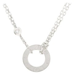 Cartier Love Necklace 18 Karat White Gold with 2 Diamonds