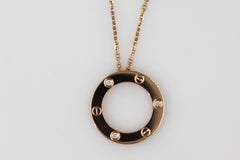 Cartier Love Necklace 18 Karat Pink Gold with 3 Diamonds