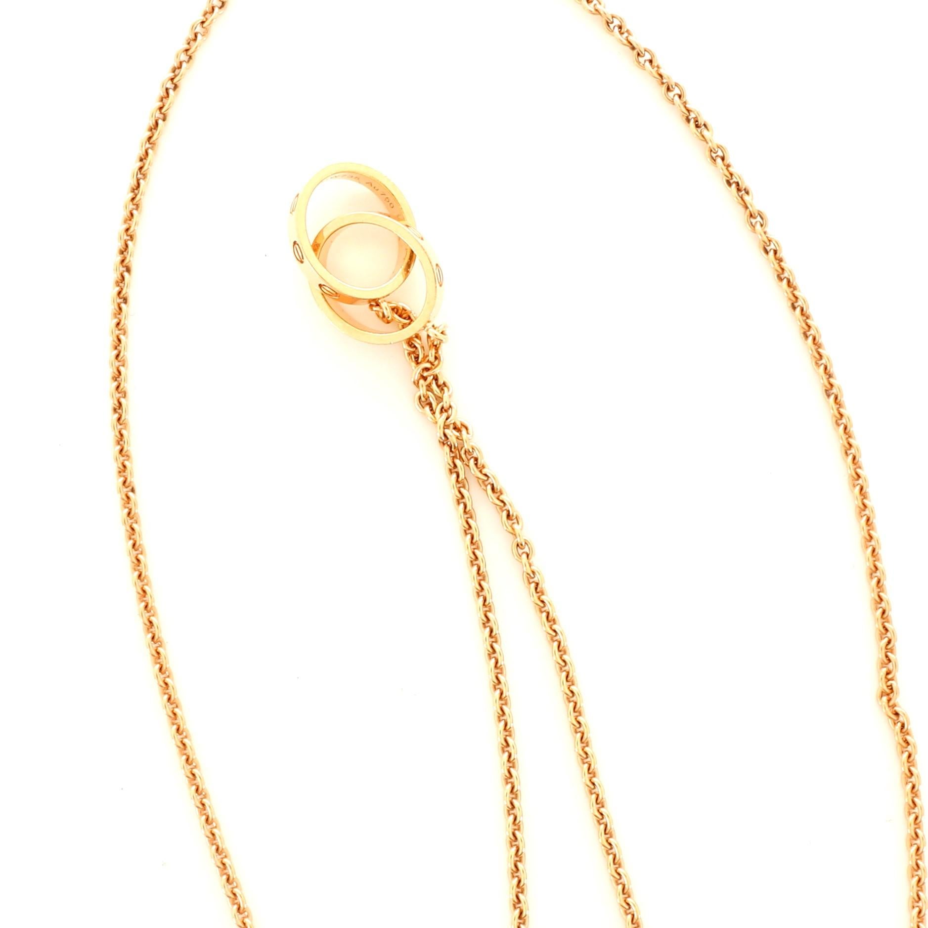 Cartier Love Necklace 18 Karat Rose Gold In Good Condition In New York, NY
