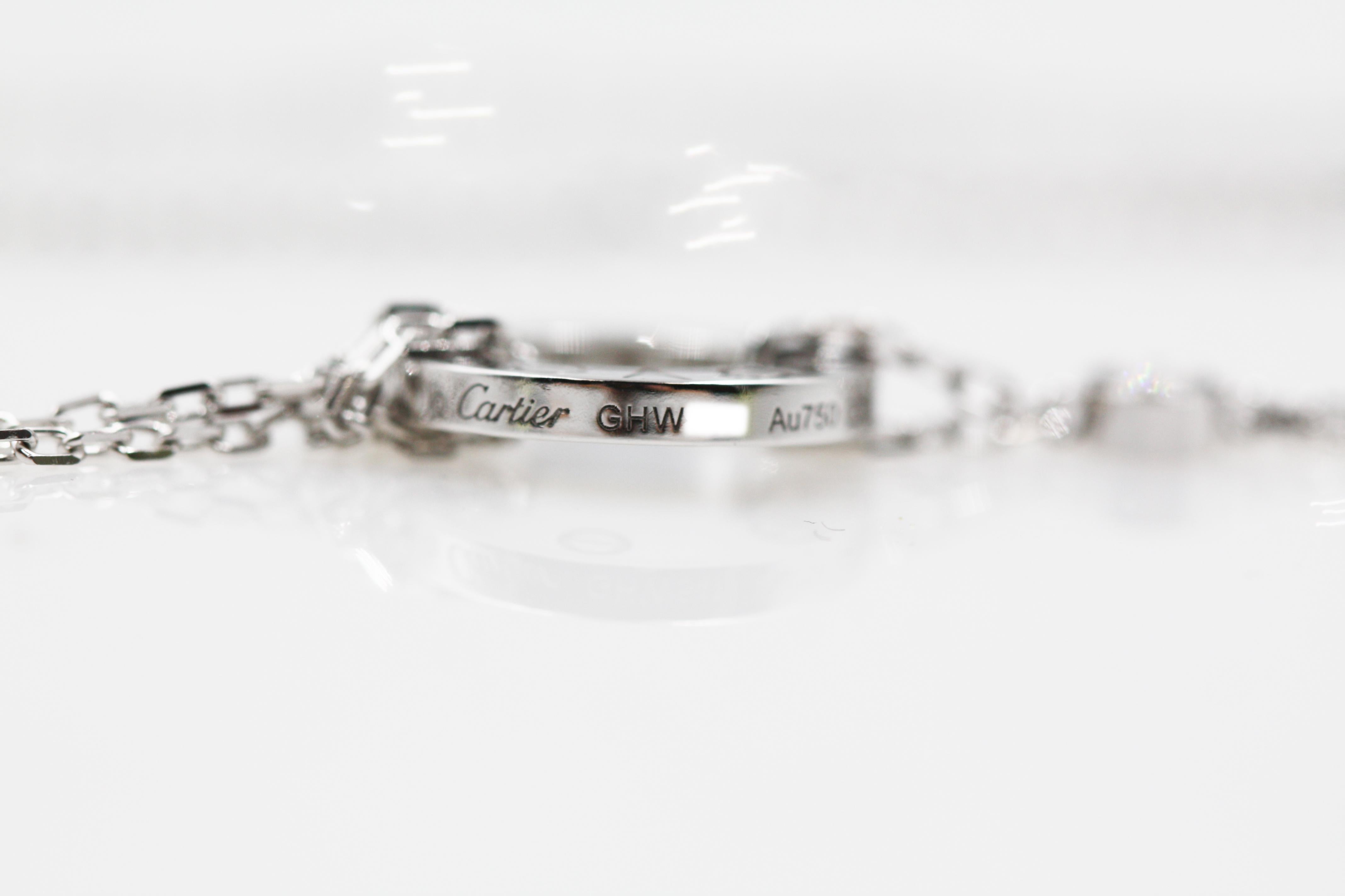 Women's Cartier Love Necklace 18 Karat White Gold with 2 Diamonds For Sale
