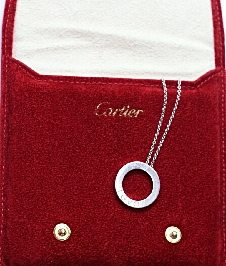 Cartier Love Necklace Collection 18 Karat White Gold Rolo Chain, Circle