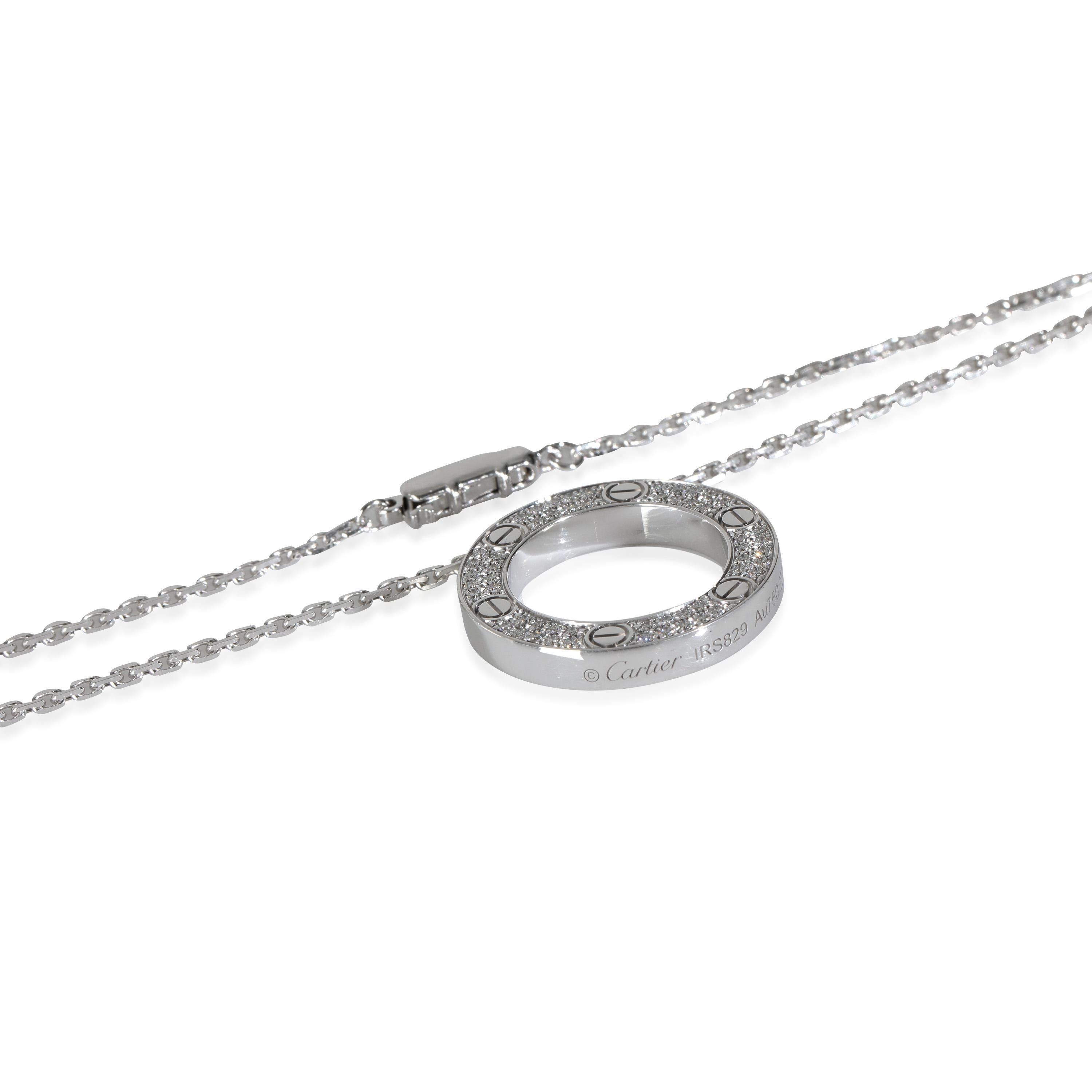 Women's Cartier Love Necklace, Diamonds (White Gold) For Sale