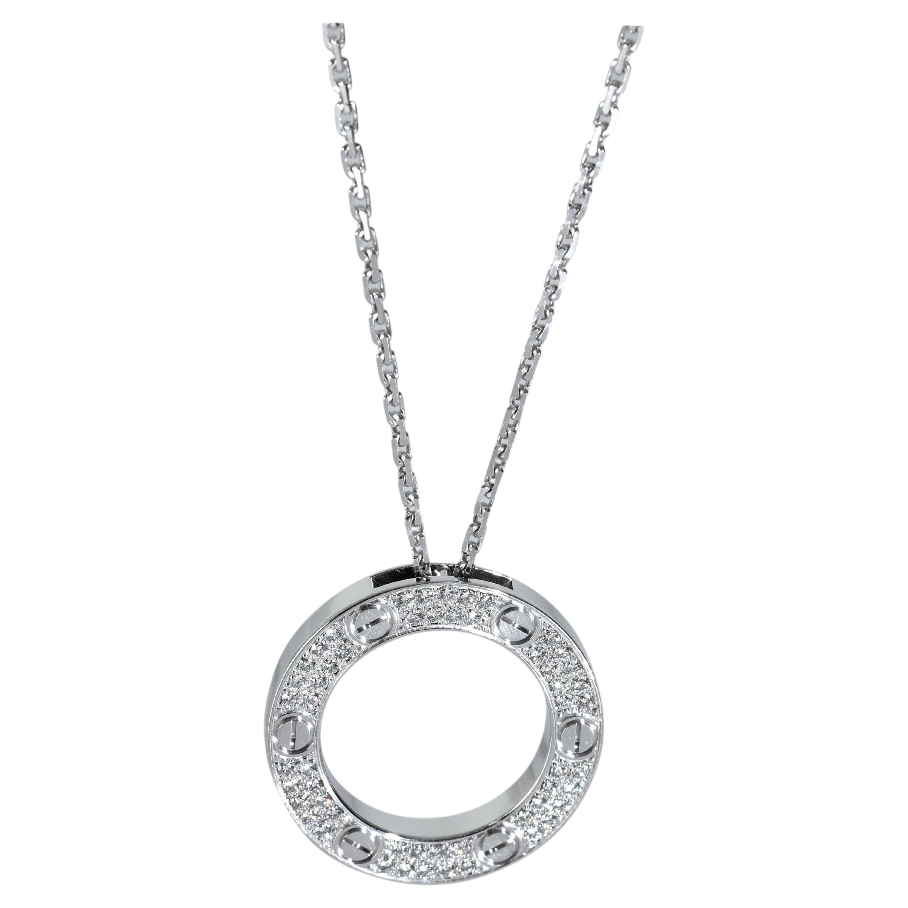 Cartier Love Necklace, Diamonds (White Gold) For Sale