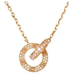 Collar Cartier Love Pavé Diamante Oro Rosa 18K