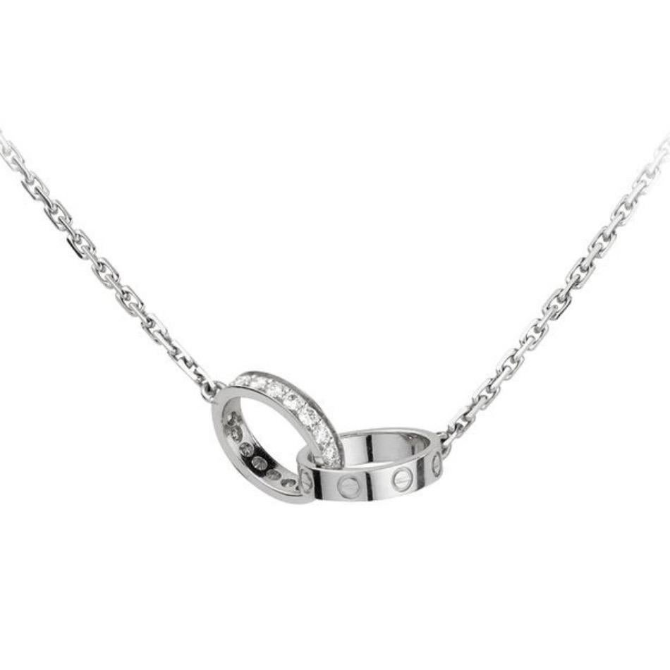 Cartier Love Necklace with Diamonds 18kt White Gold 2