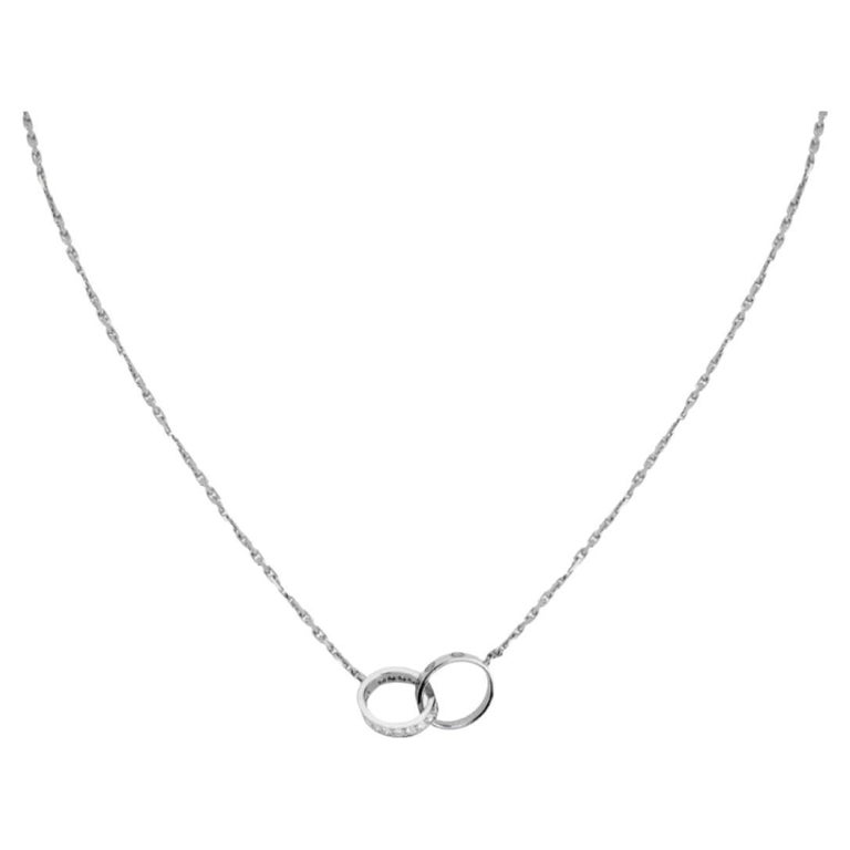 Cartier Love Necklace with Diamonds 18kt White Gold For Sale
