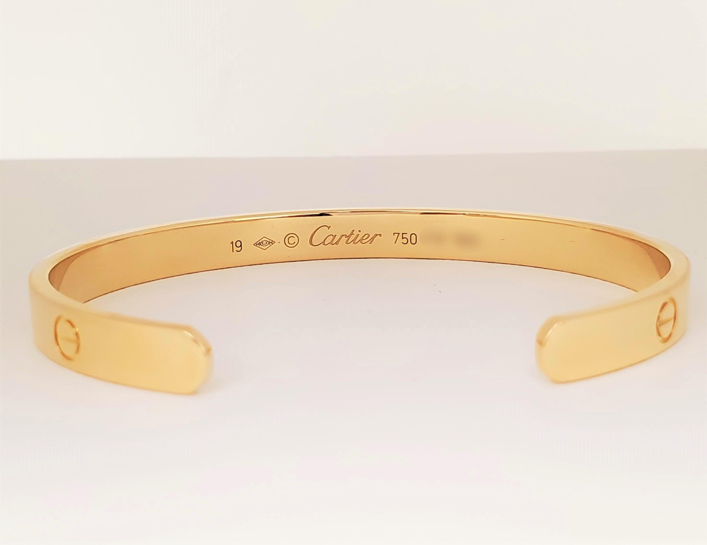 cartier love bracelet open cuff