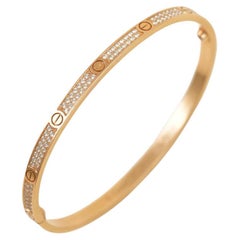 Cartier Love Pavé Diamond Bracciale in oro rosa 18k Piccolo Model No. 17