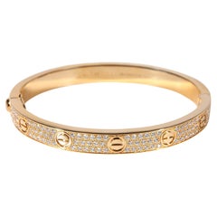 Cartier Love Pave Diamond Bangle in 18K Yellow Gold 2.00 CTW