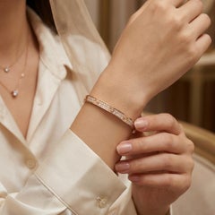 Cartier Love Pavé Diamond Bracelet 18K Rose Gold VVS1 Diamonds GIA Certified