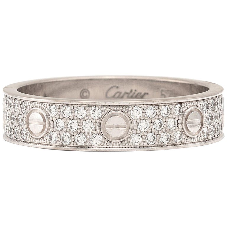cartier love diamond paved ring