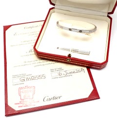 Cartier Love Pave Diamond Small Model White Gold Bangle Bracelet